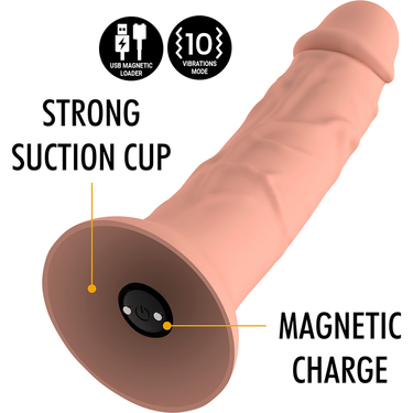 Dildo realistico vibrante in silicone, compatibile con Watchme